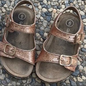 Cat & Jack Glitter Pink/Rose Gold Sandals Size 6